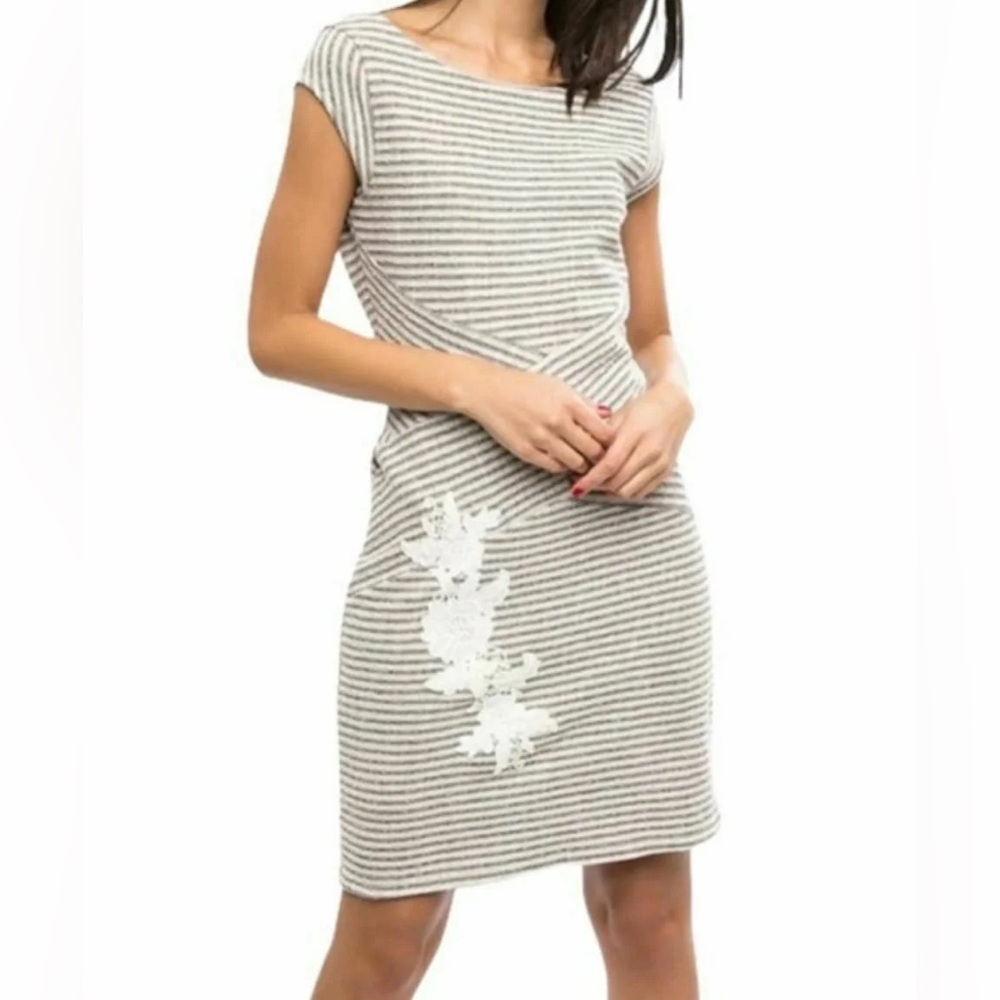 NWOT Desigual Stripe Dress White Black Size XS
